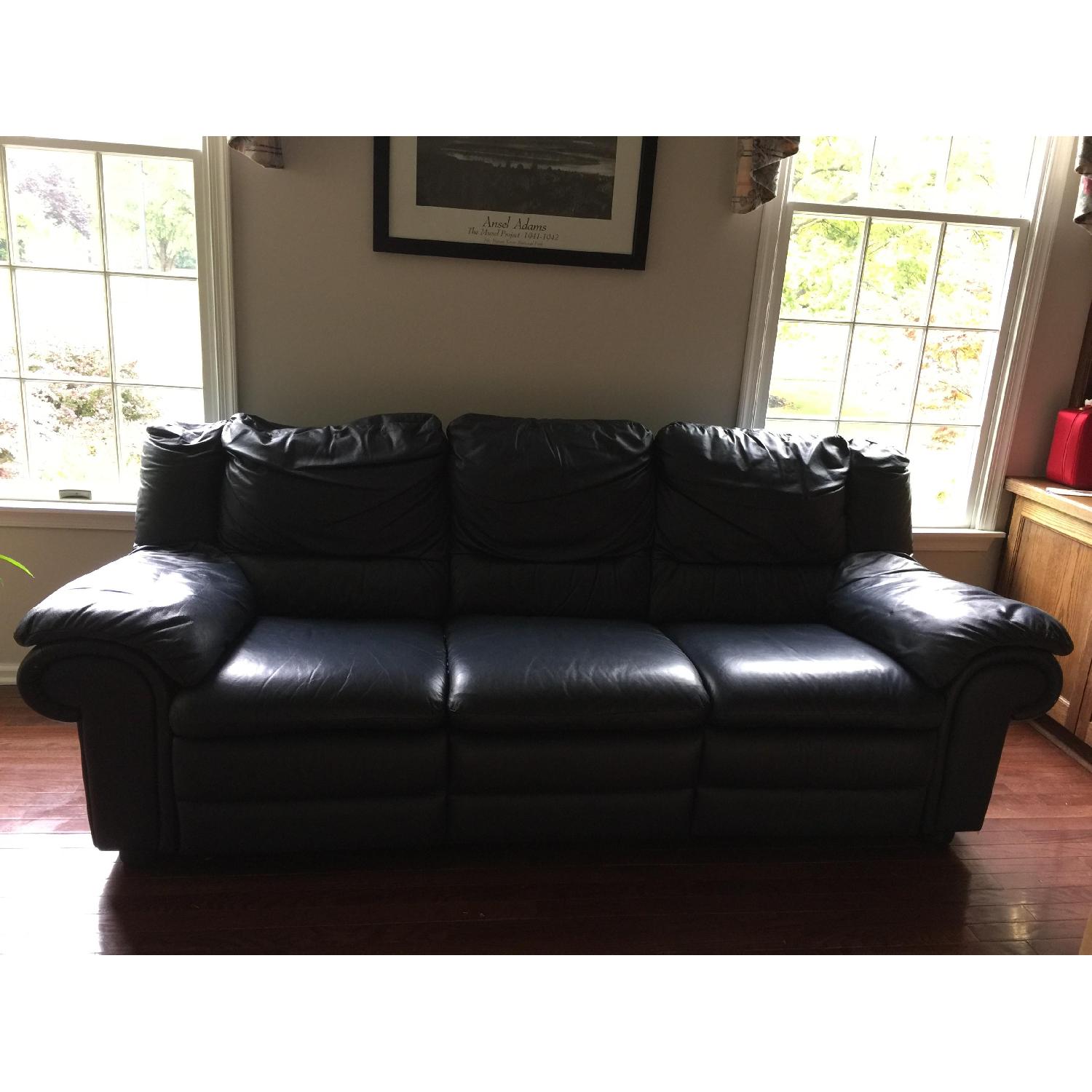 Broyhill Furniture Reclining Leather Sofa - image-1