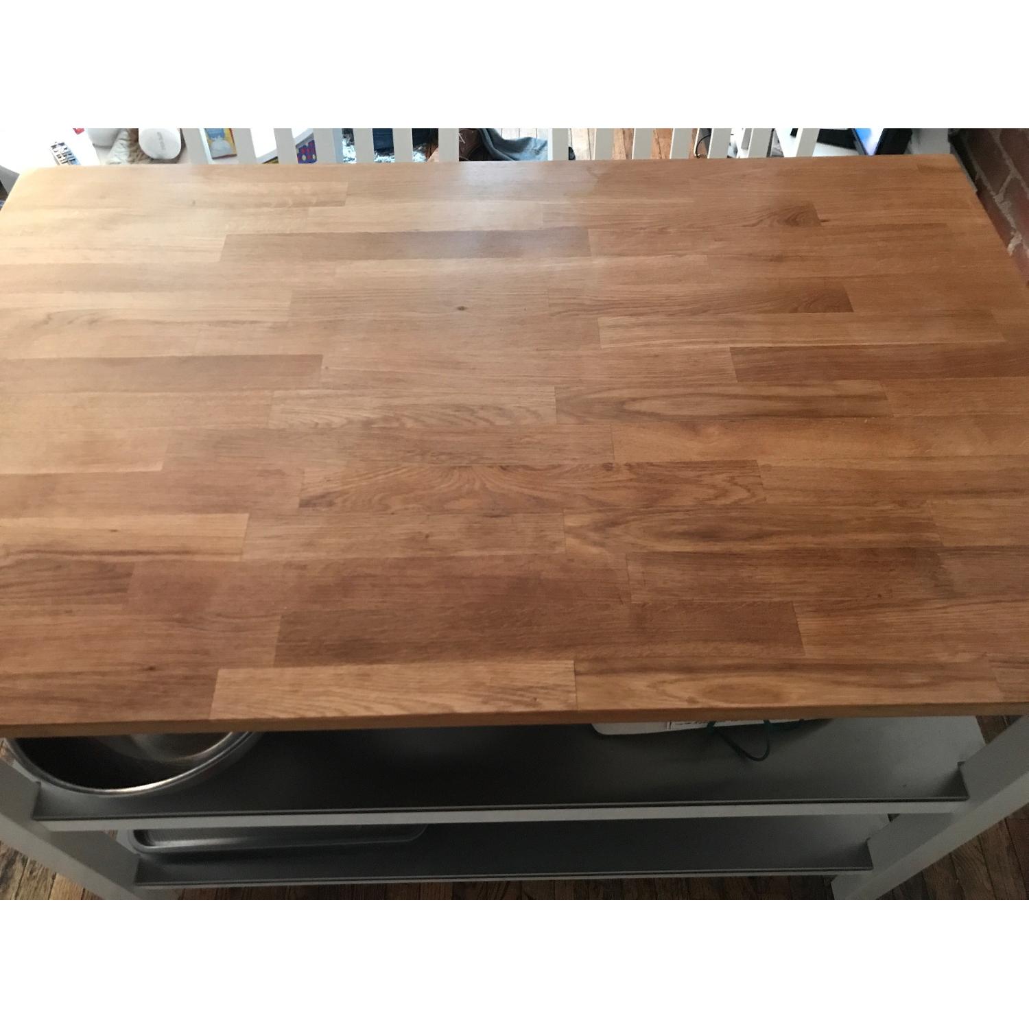 Ikea Stenstorp White Kitchen Island w/ 2 Bar Stools - image-1