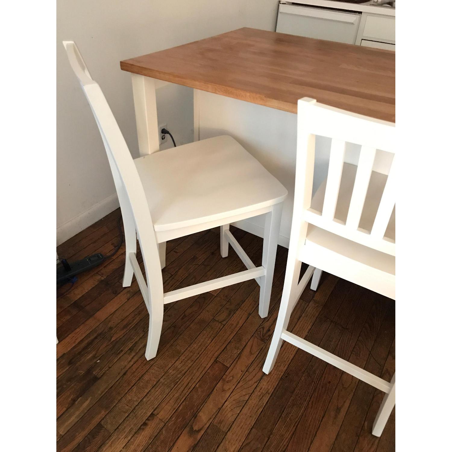 Ikea Stenstorp White Kitchen Island w/ 2 Bar Stools - image-3