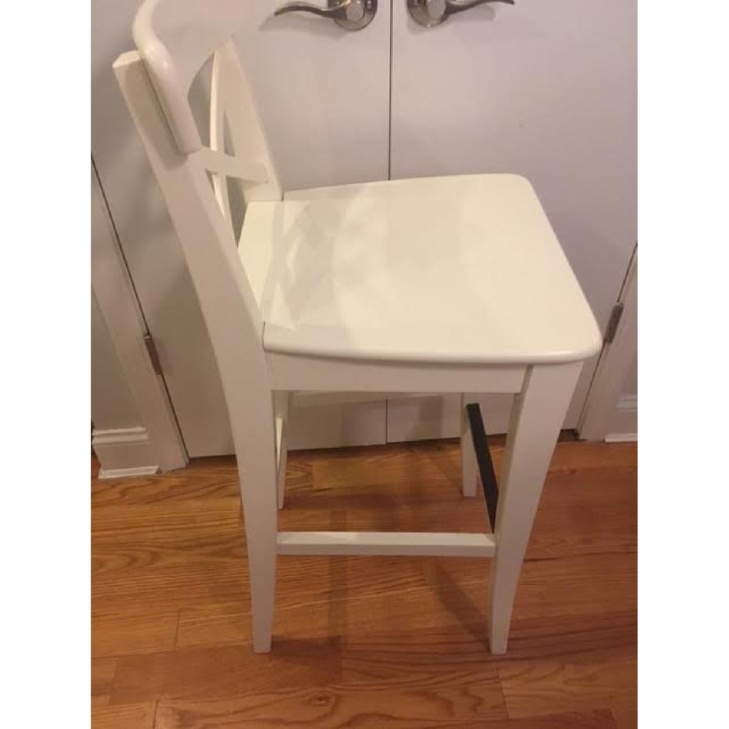 Ikea Ingolf Bar Stools w/ Backrest in White - image-2