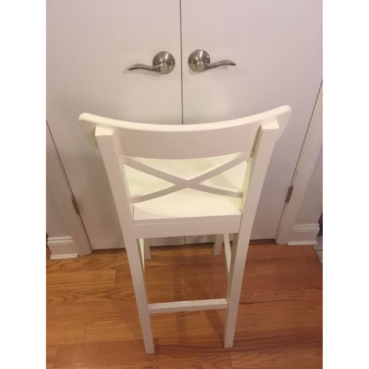 Ikea Ingolf Bar Stools w/ Backrest in White - image-3