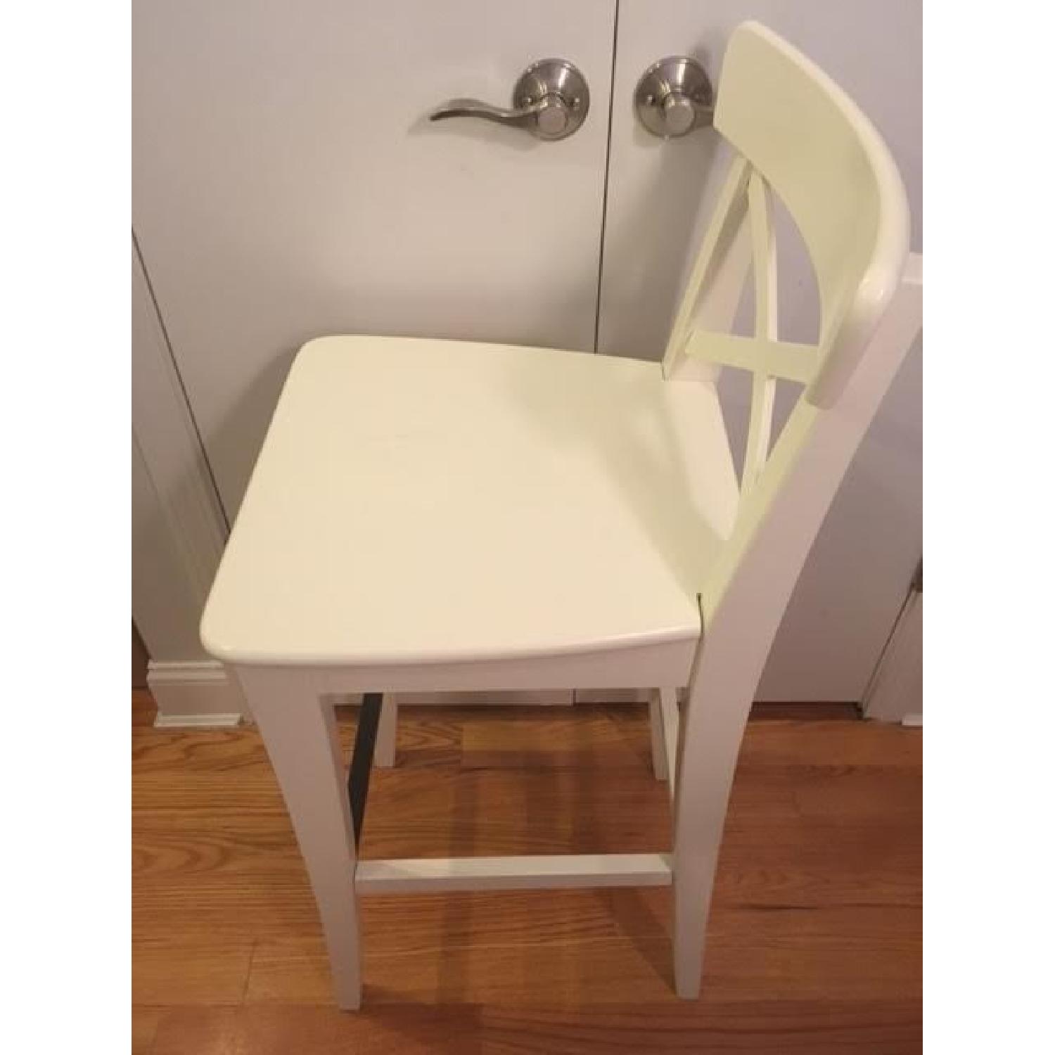Ikea Ingolf Bar Stools w/ Backrest in White - image-4