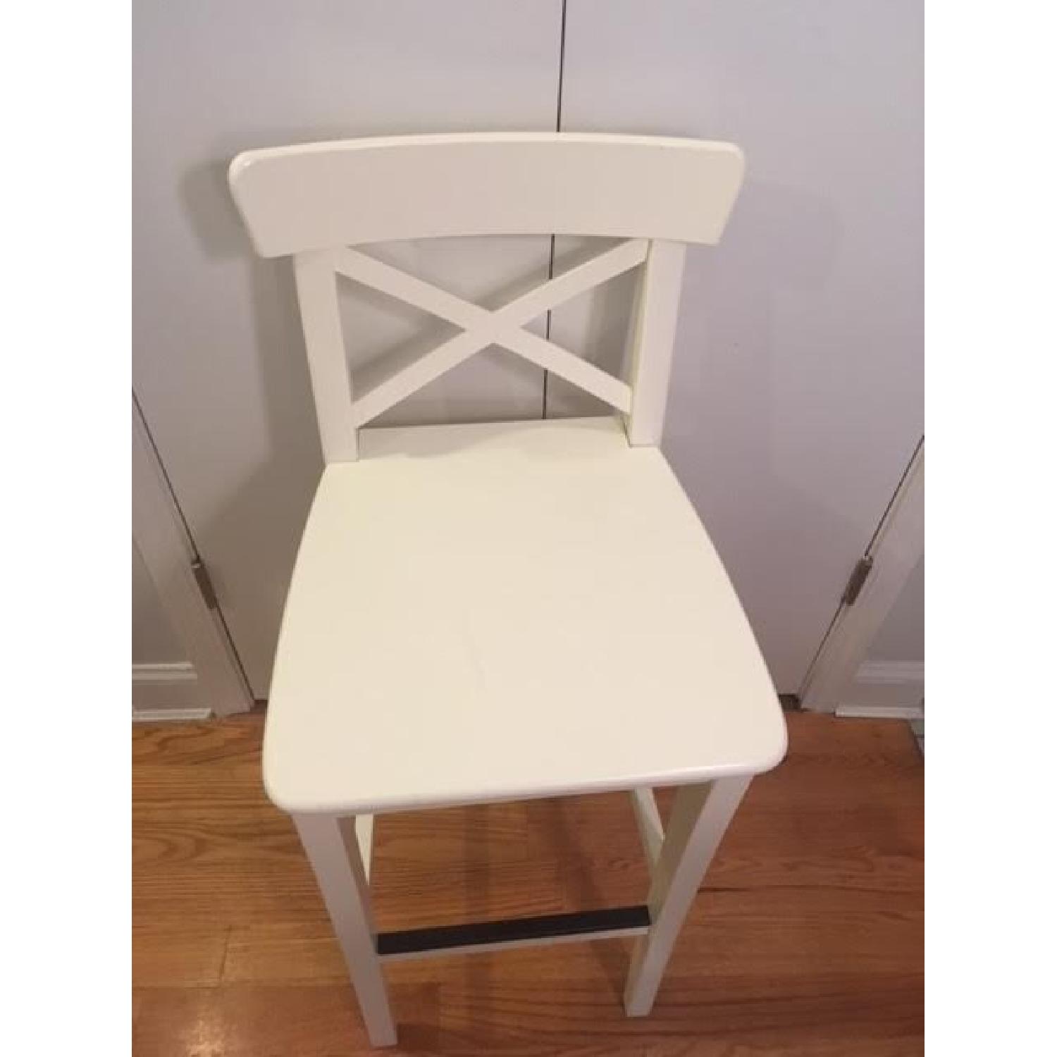 Ikea Ingolf Bar Stools w/ Backrest in White - image-5