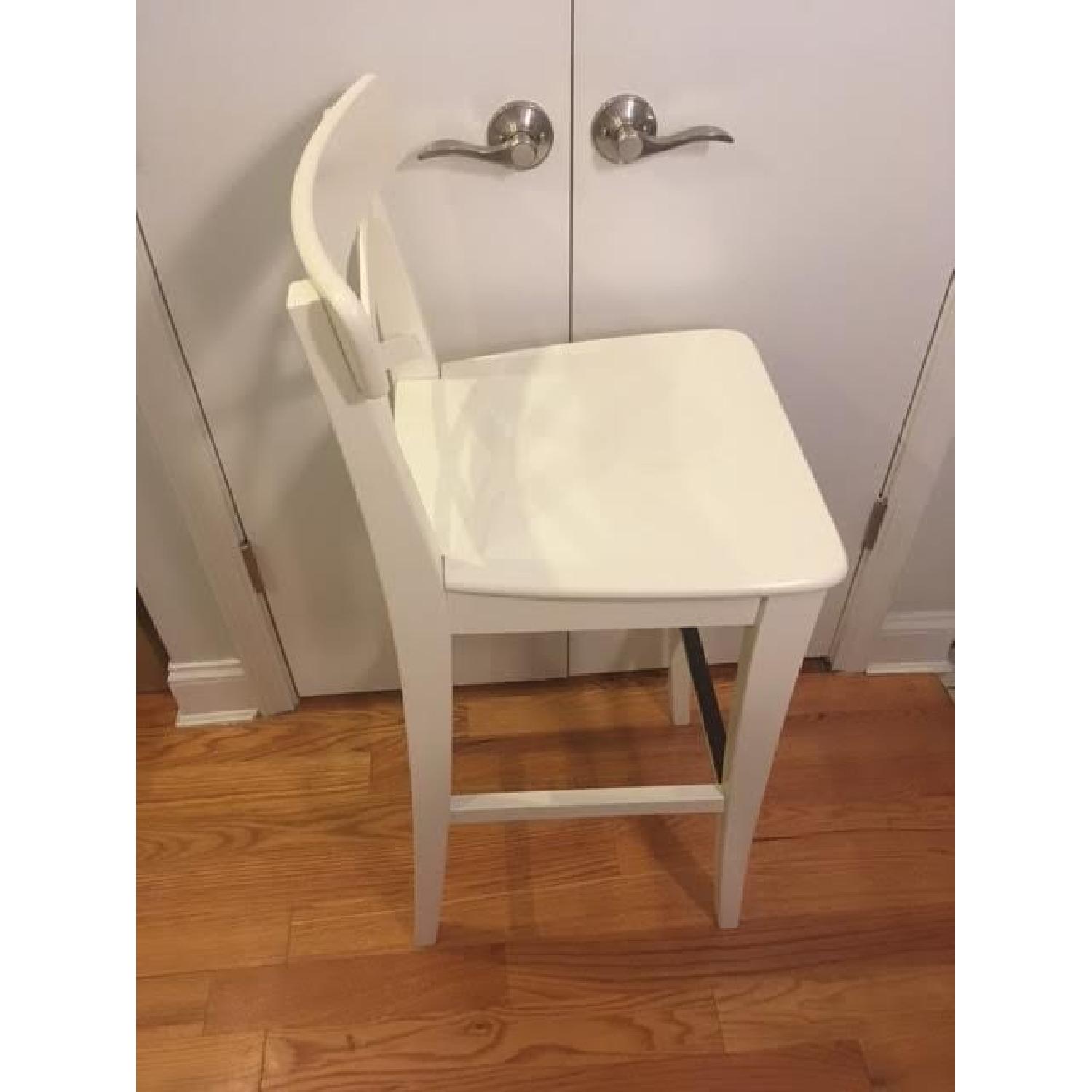 Ikea Ingolf Bar Stools w/ Backrest in White - image-6