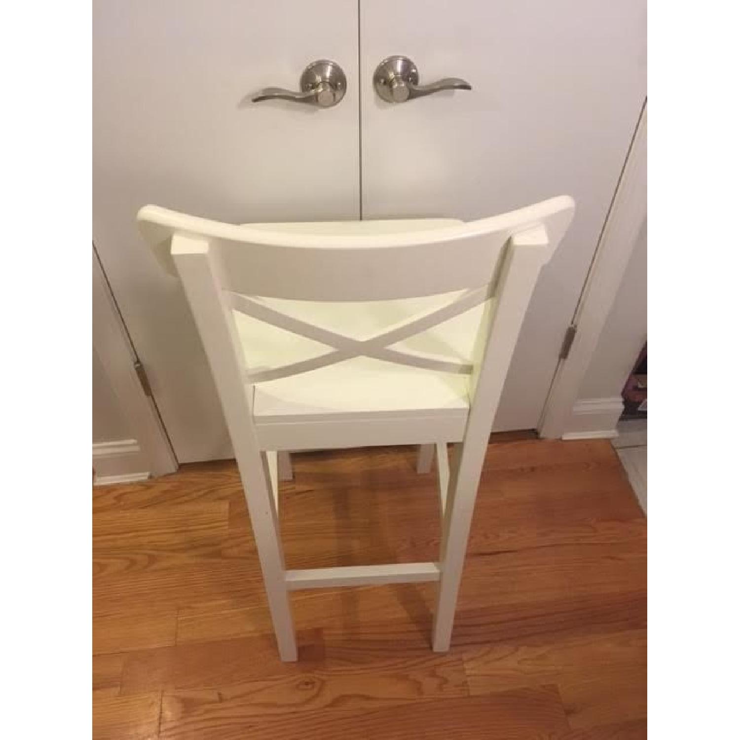 Ikea Ingolf Bar Stools w/ Backrest in White - image-7