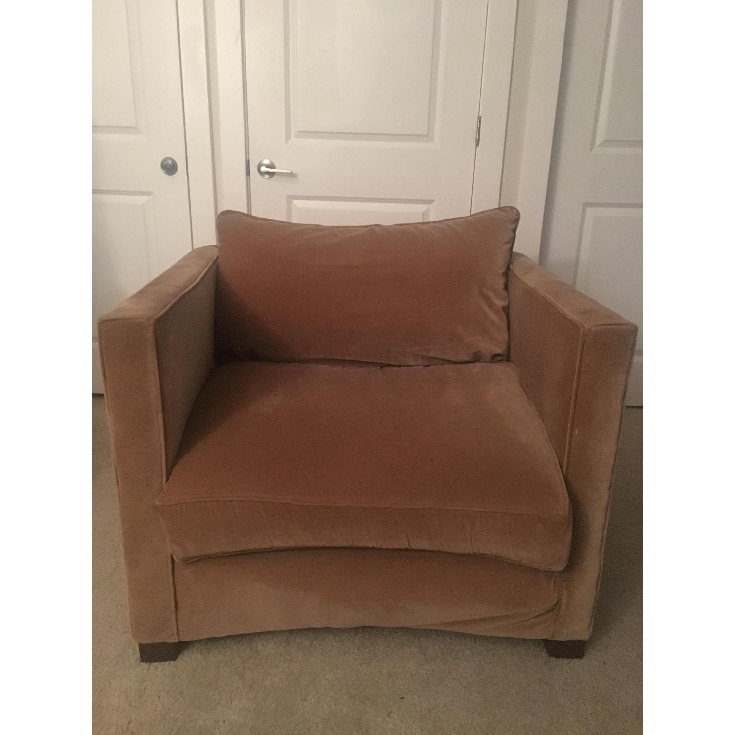 Beige Microfiber Armchair - image-1