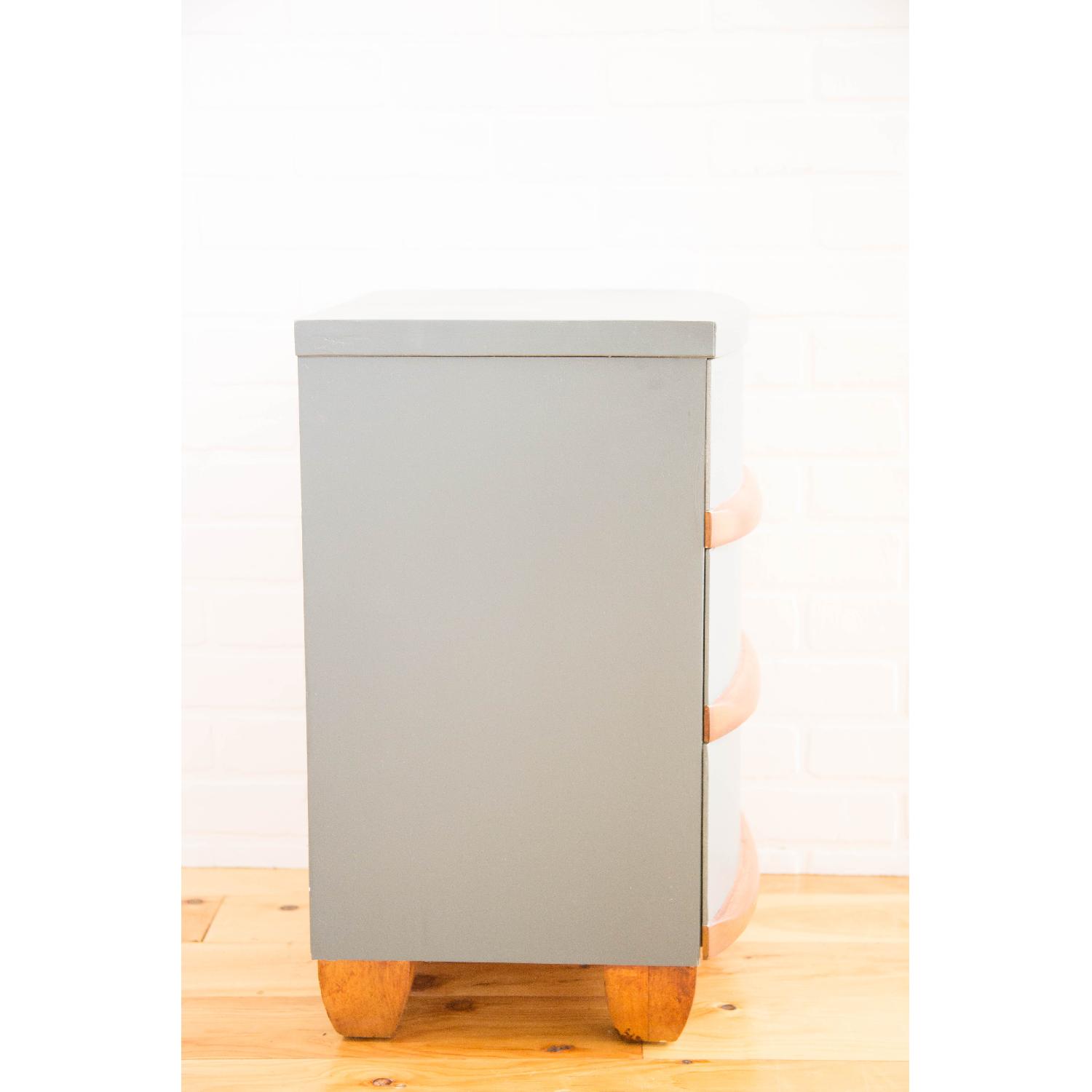 Mid Century Modern Grey Painted Nightstand - image-3
