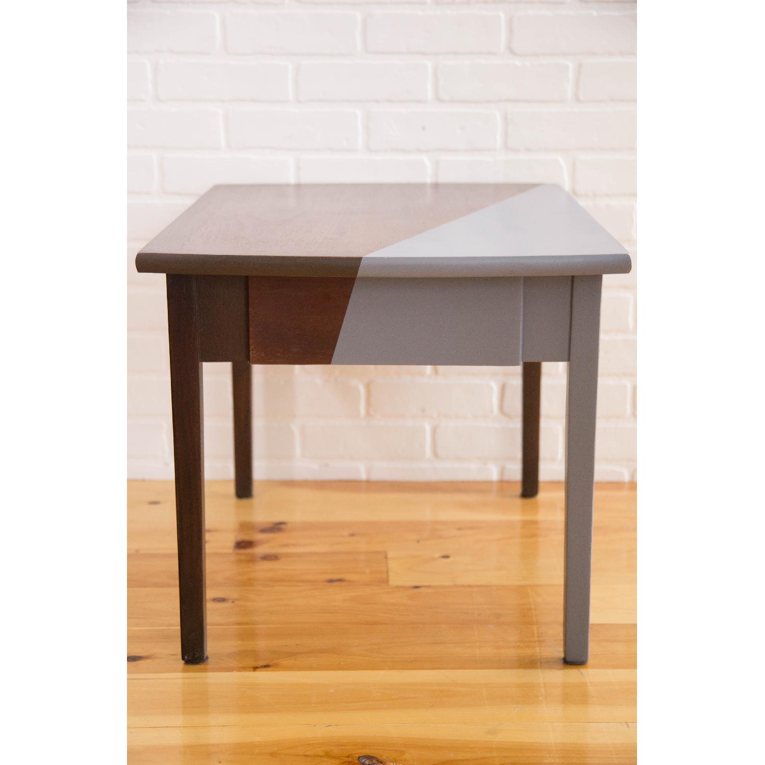 Mid Century Modern Grey Painted Side Table - image-1