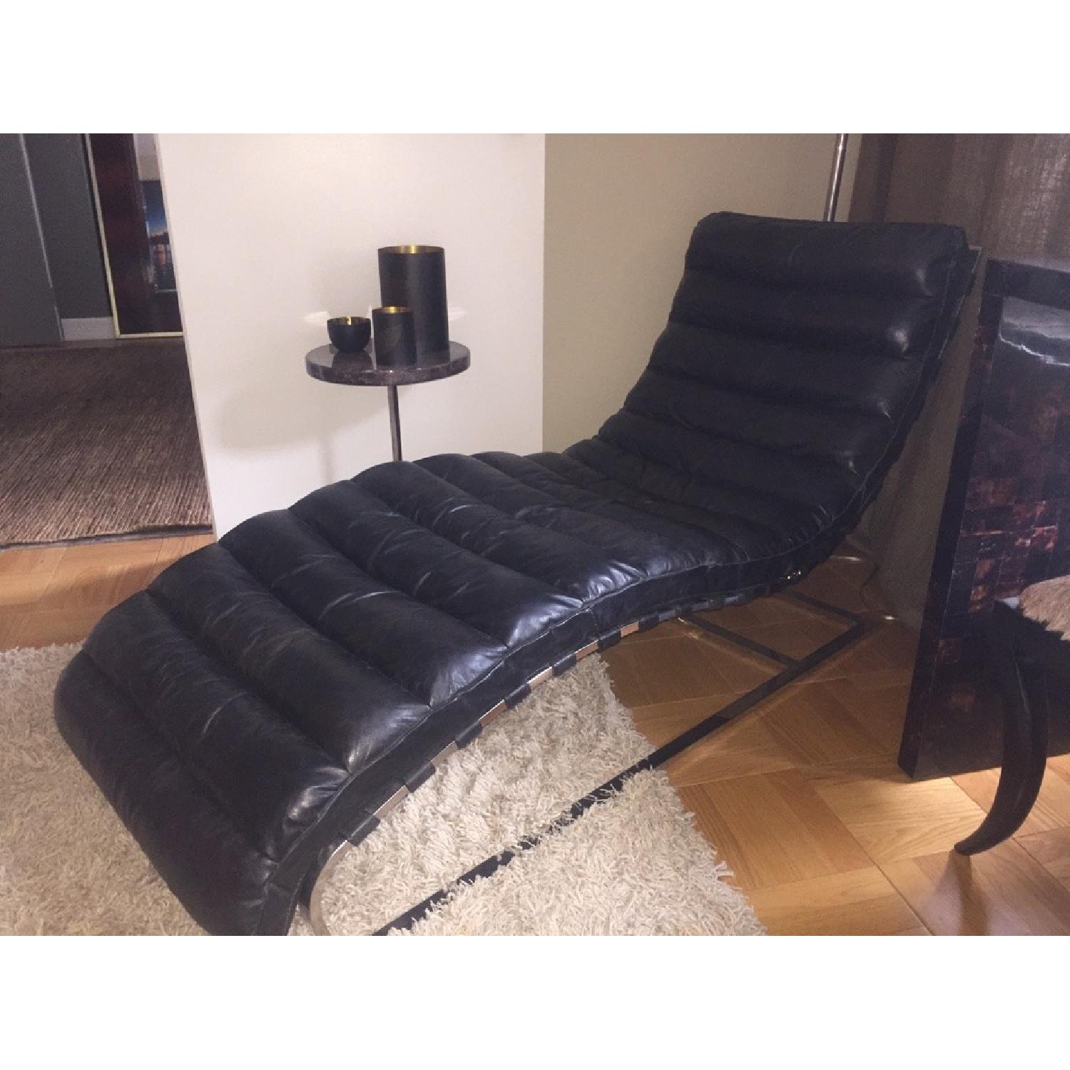 Restoration Hardware Oviedo Leather Chaise - AptDeco