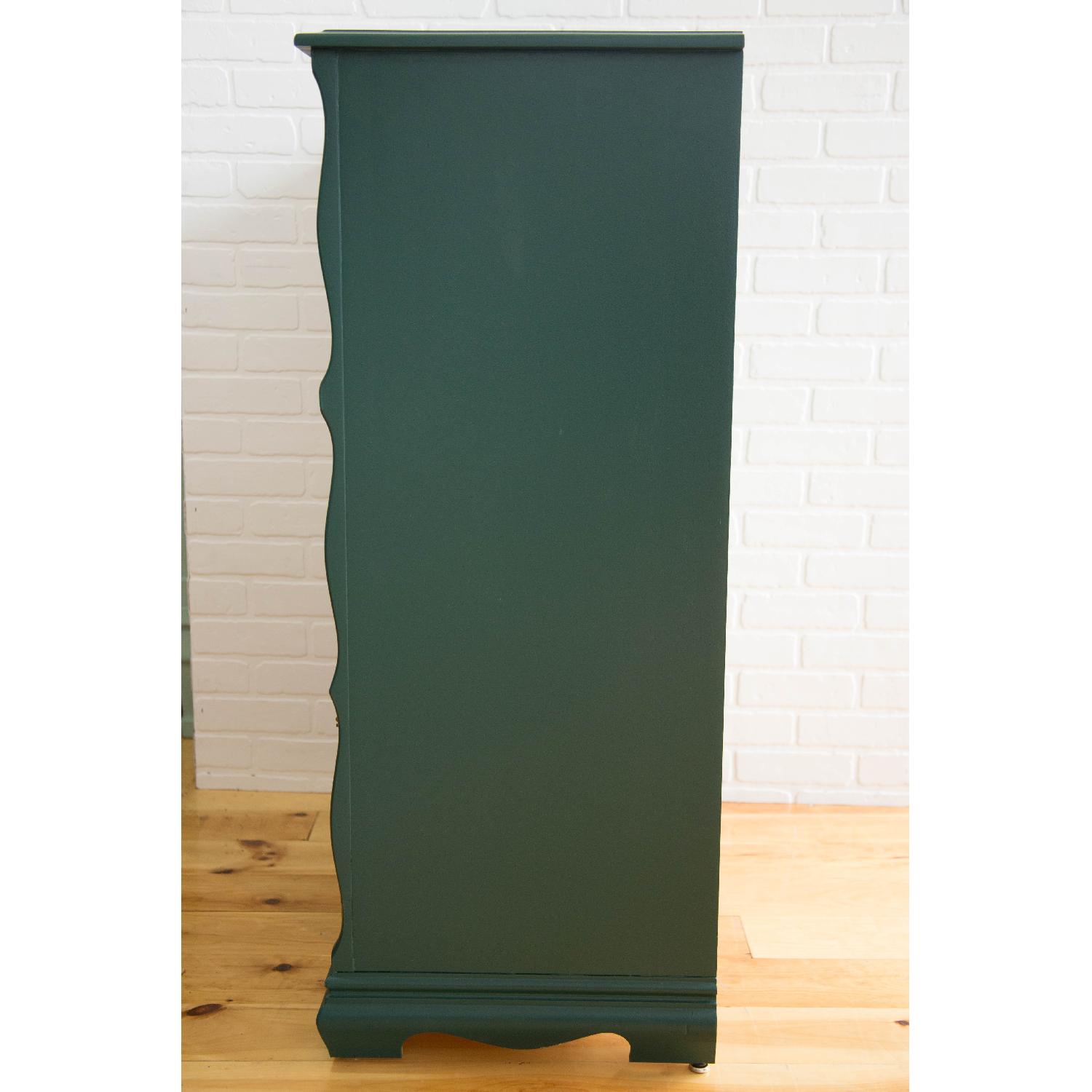 Highboy Chest of Drawers in Forest Green w/ Gold Accent - image-2