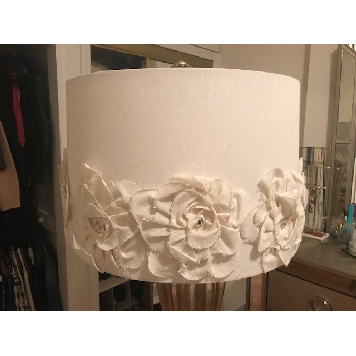 Pier 1 Hayworth Gold Floor Lamp W Embellished Shade Aptdeco