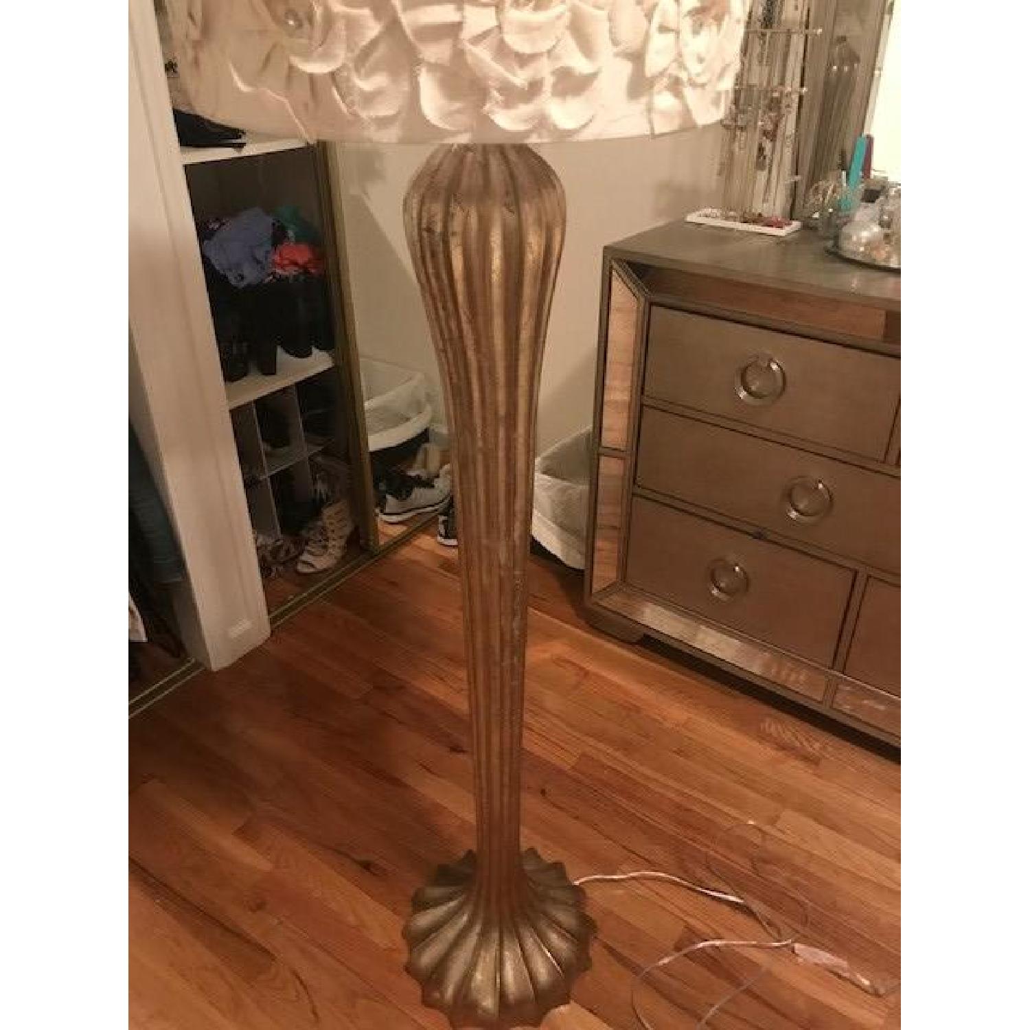 Pier 1 Hayworth Gold Floor Lamp w/ Embellished Shade - image-4