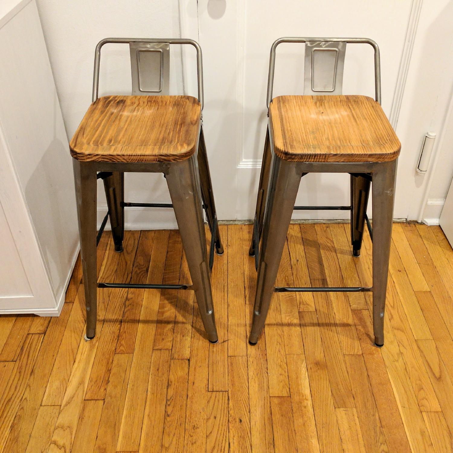 Industrial Style Low-Back Bar Stools - image-6