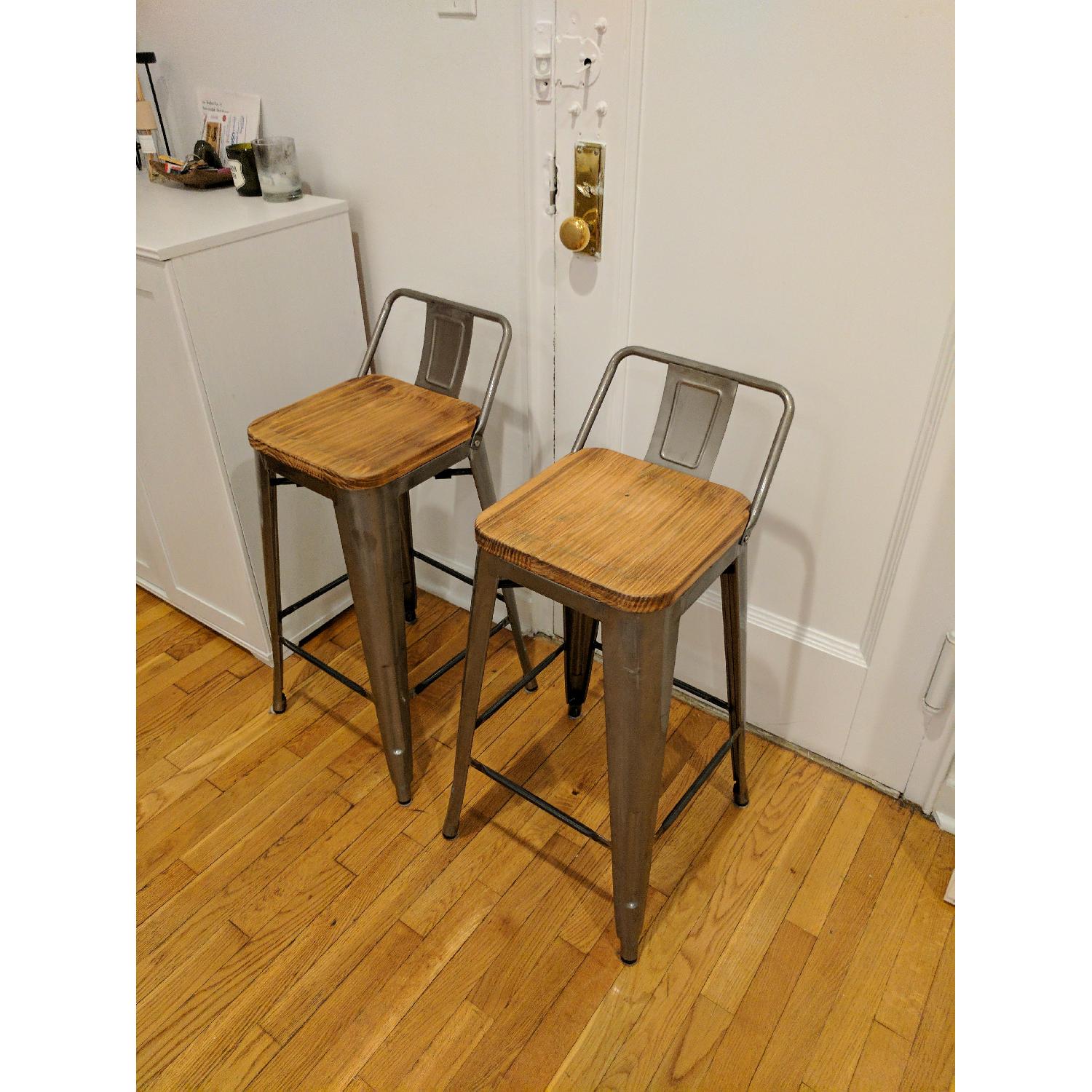 Industrial Style Low-Back Bar Stools - image-7