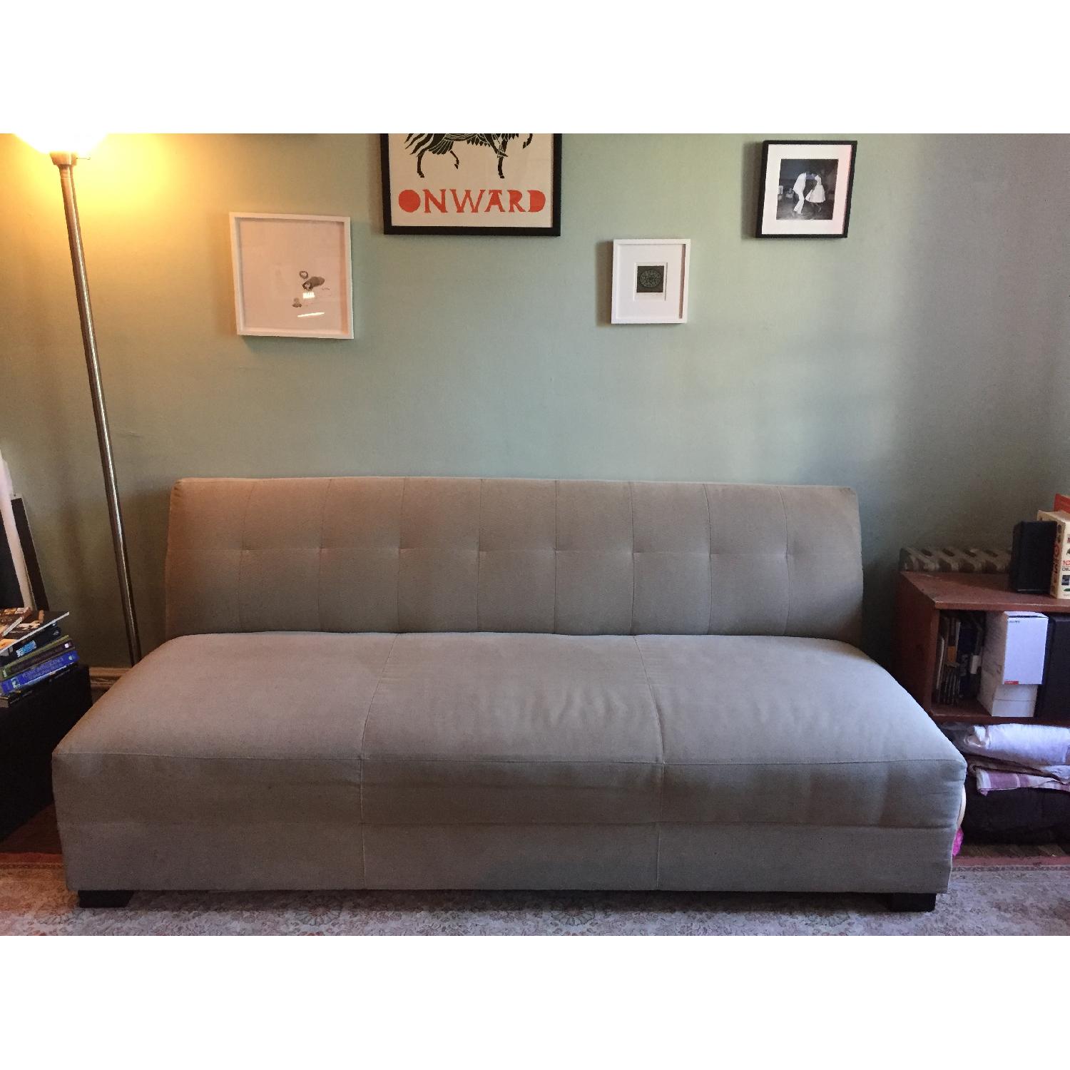 Crate & Barrel Tufted Armless Sofa - image-3