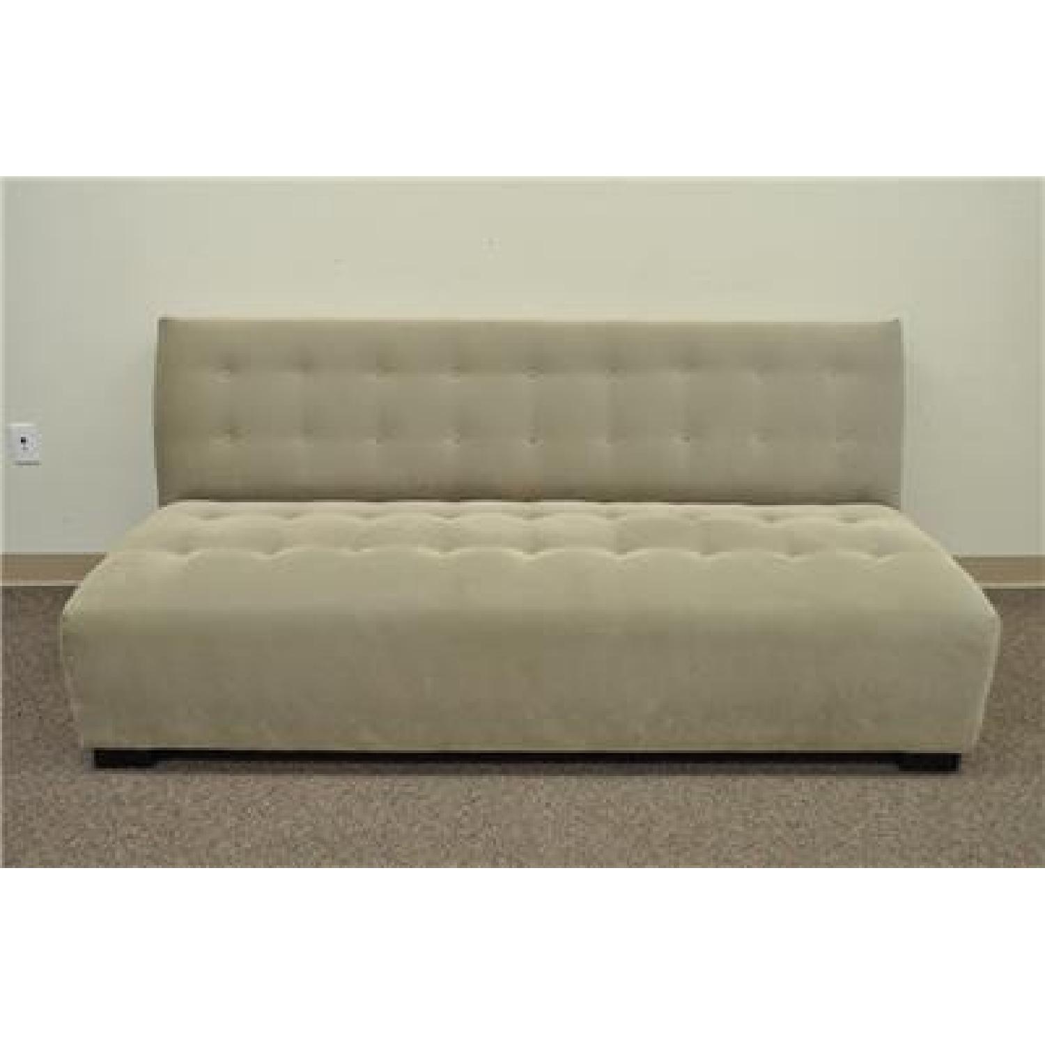 Crate & Barrel Tufted Armless Sofa - image-5