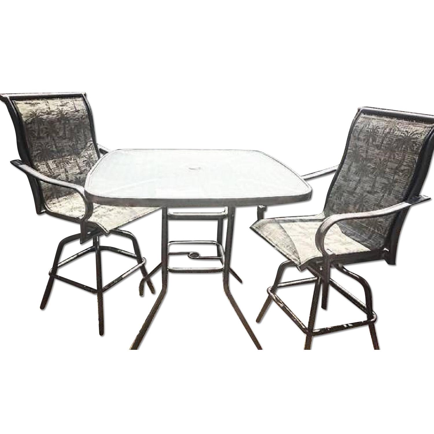 Outdoor Bar Height Table w/ 2 Chairs AptDeco