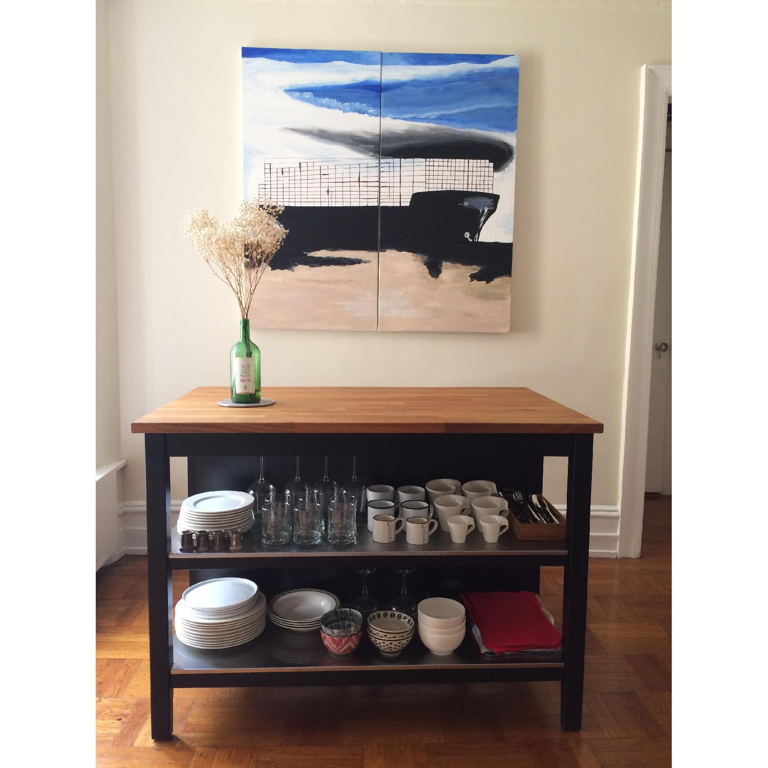 Ikea Stenstorp Oak Kitchen Island/Table - image-1