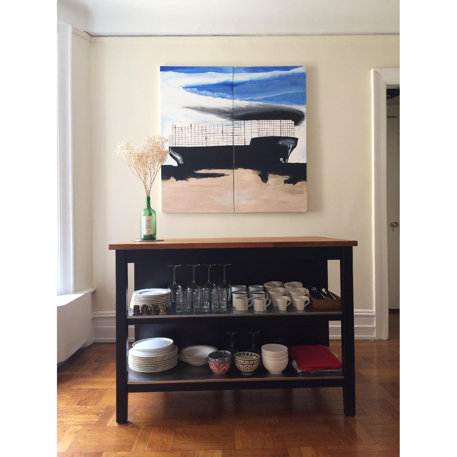 Ikea Stenstorp Oak Kitchen Island/Table - image-3