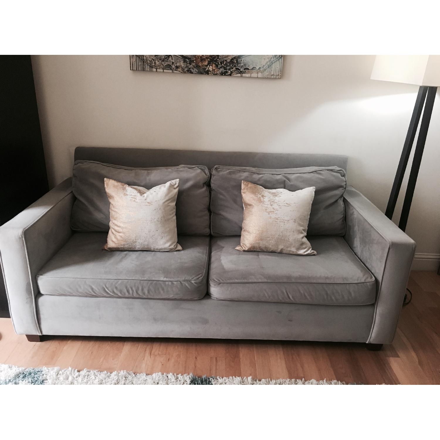 West Elm Henry Sofa in Performance Velvet Dove Gray - image-1