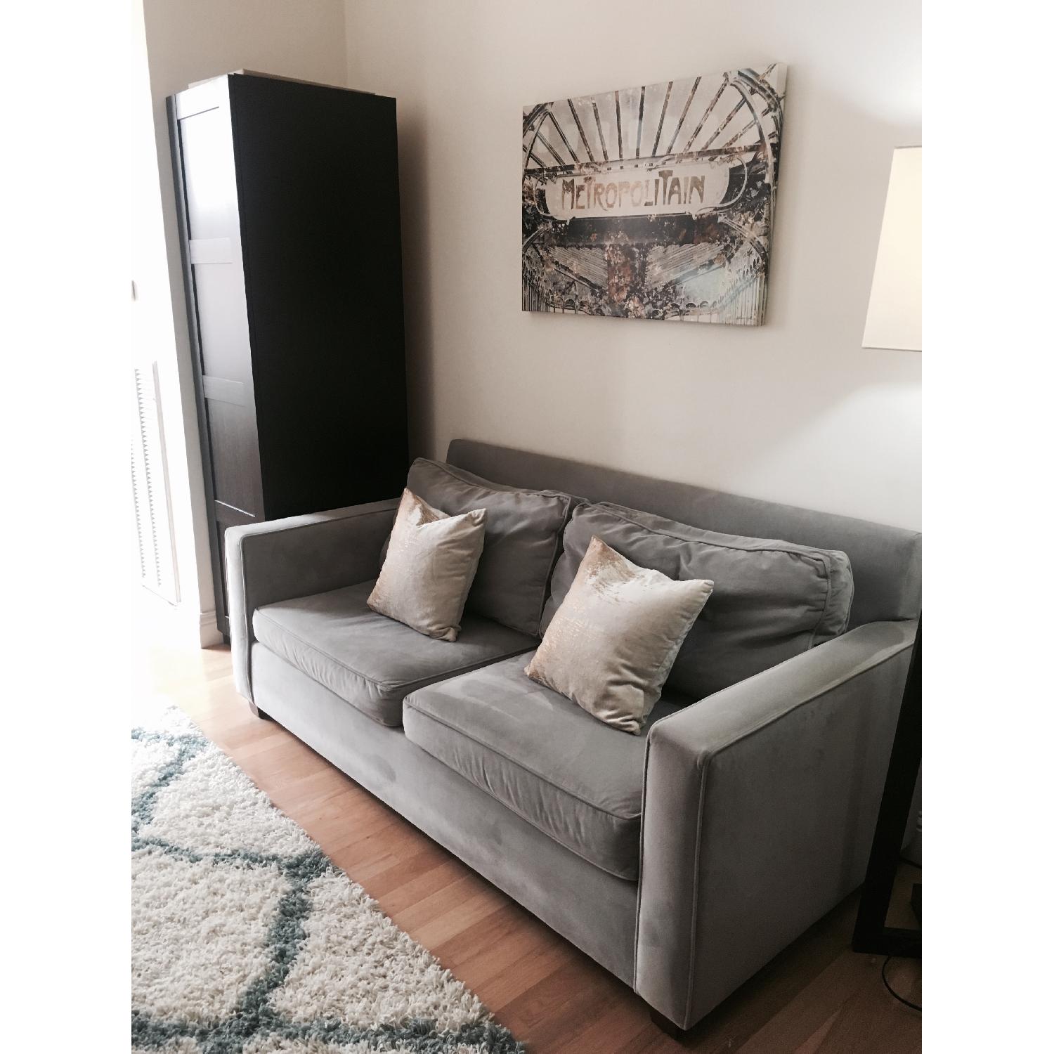 West Elm Henry Sofa in Performance Velvet Dove Gray - image-2