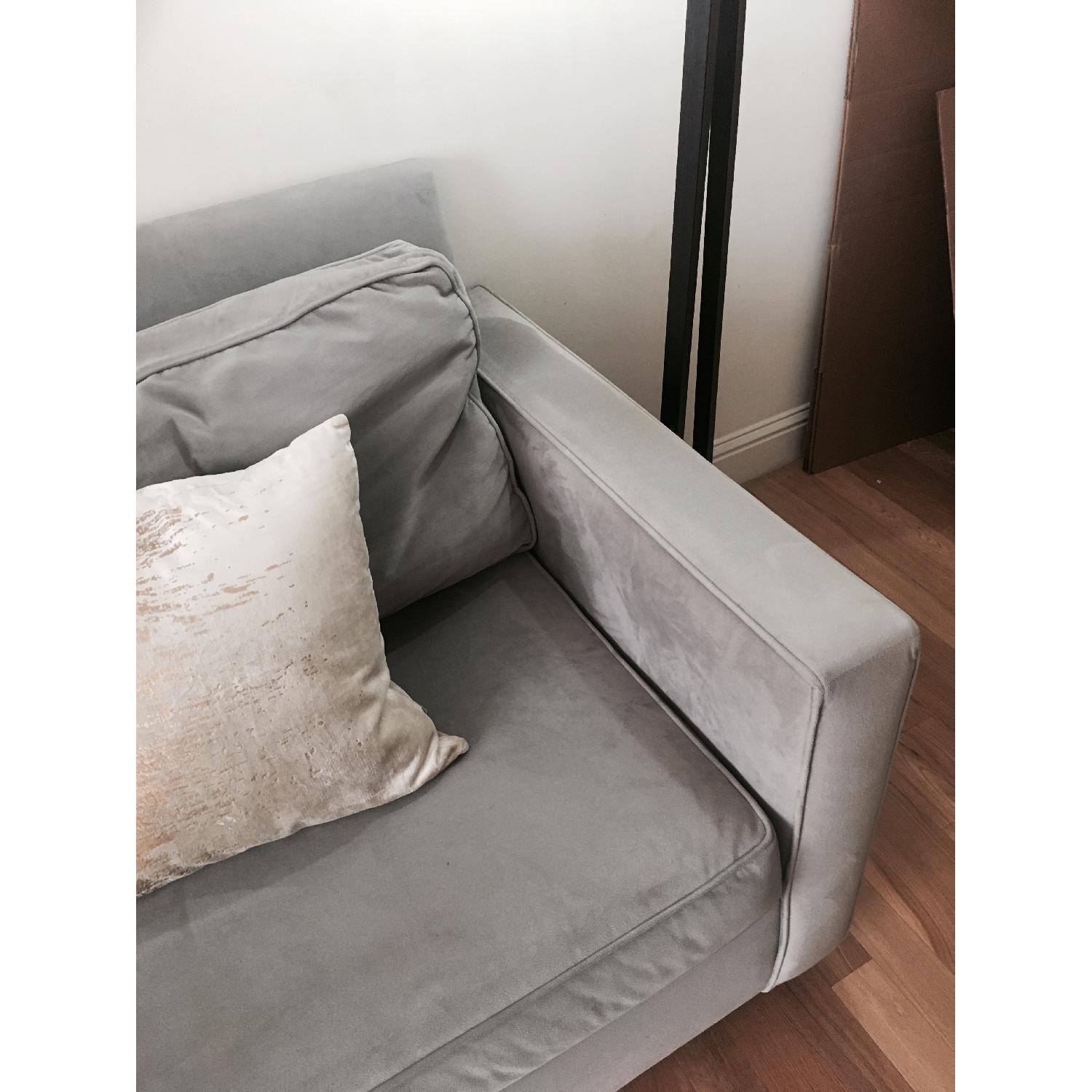 West Elm Henry Sofa in Performance Velvet Dove Gray - image-3