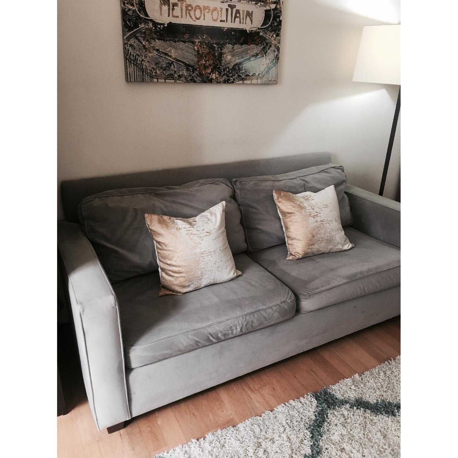 West Elm Henry Sofa in Performance Velvet Dove Gray - image-4