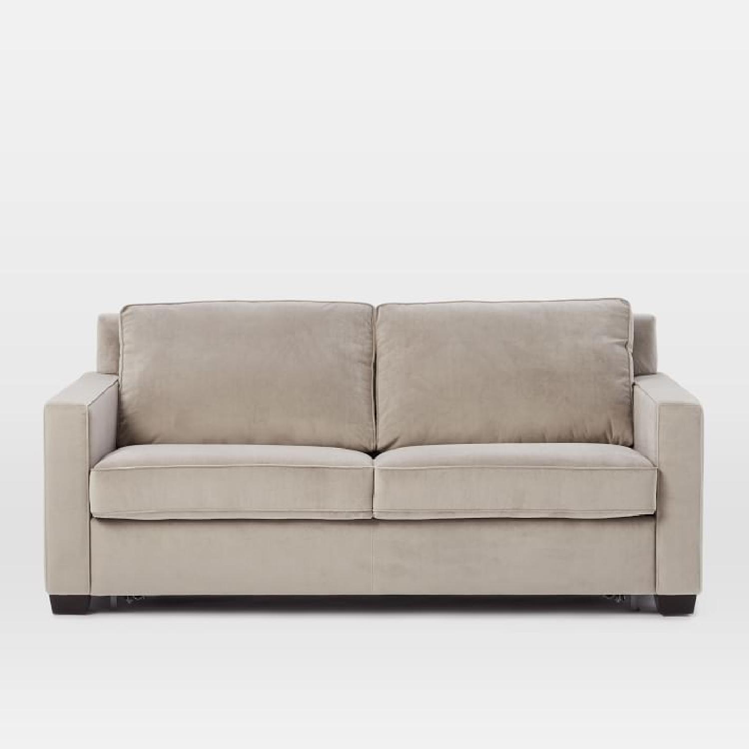 West Elm Henry Sofa in Performance Velvet Dove Gray - image-0
