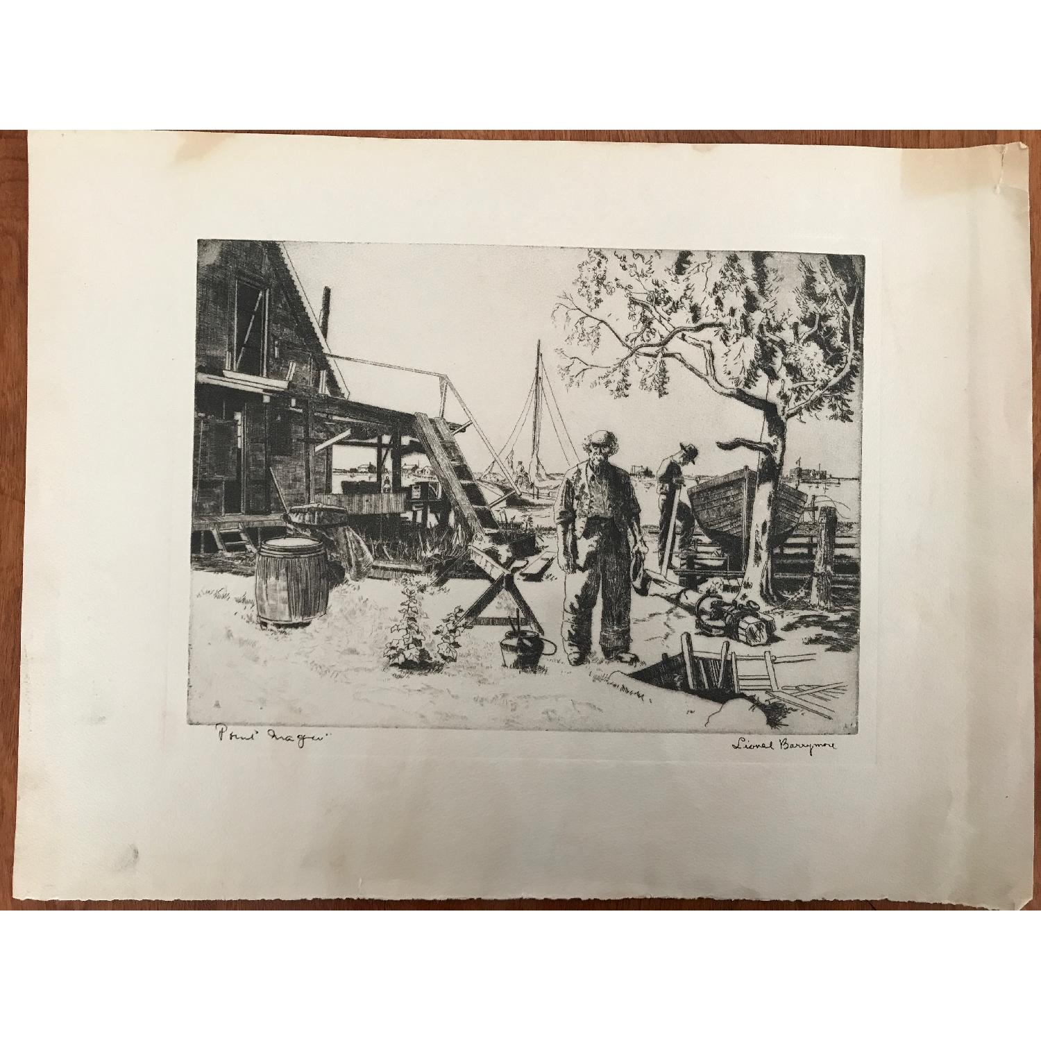 Lionel Barrymore Unframed Etching - Point Magoo - image-0