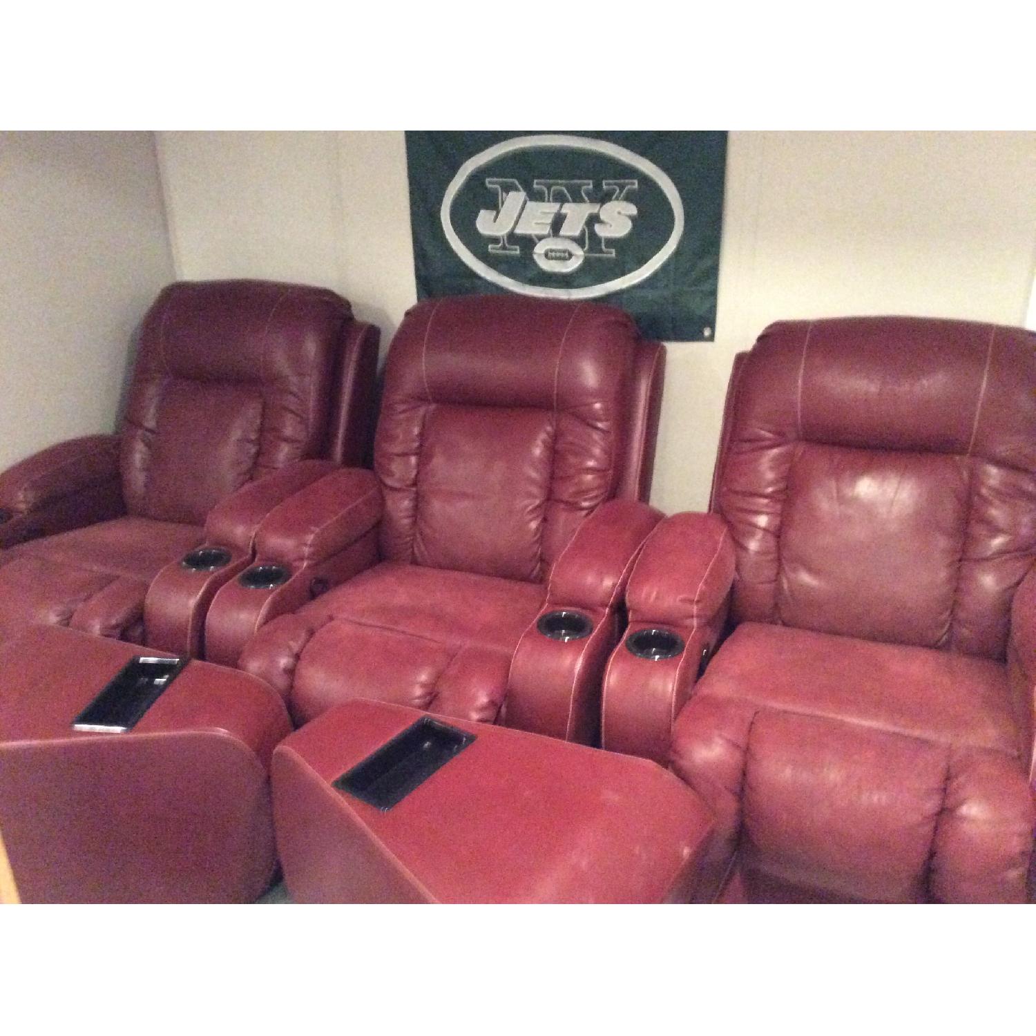 Red Leather Home Theater Seats AptDeco