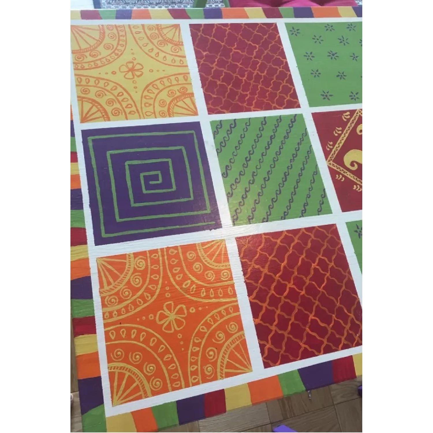 Ikea Hand Painted Dining Table w/ 4 Chairs - image-1