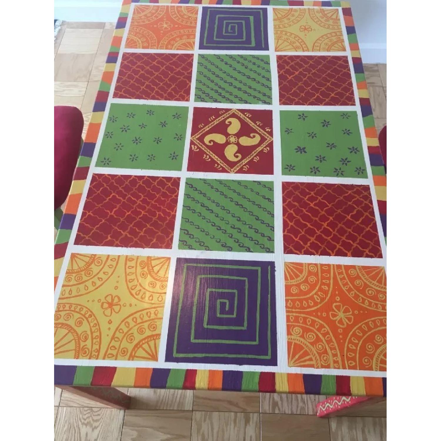 Ikea Hand Painted Dining Table w/ 4 Chairs - image-3