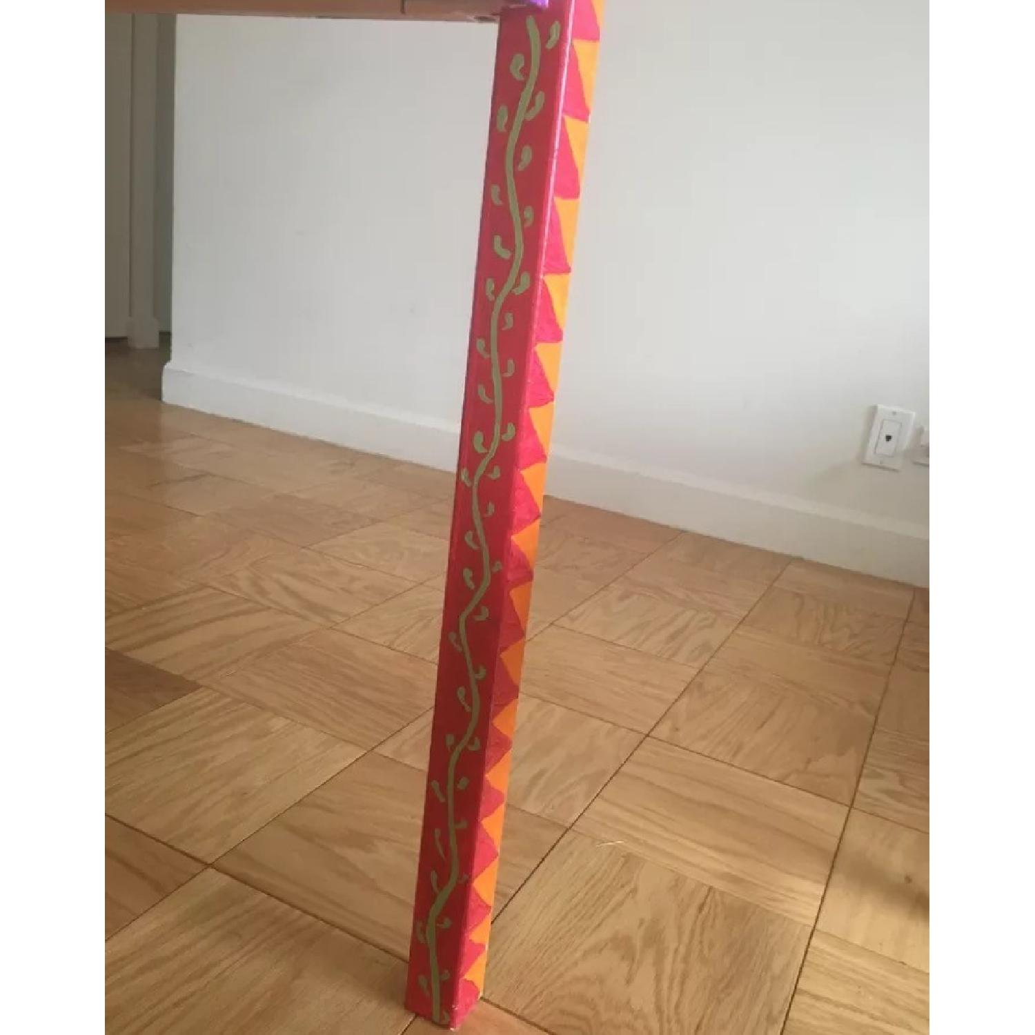 Ikea Hand Painted Dining Table w/ 4 Chairs - image-9