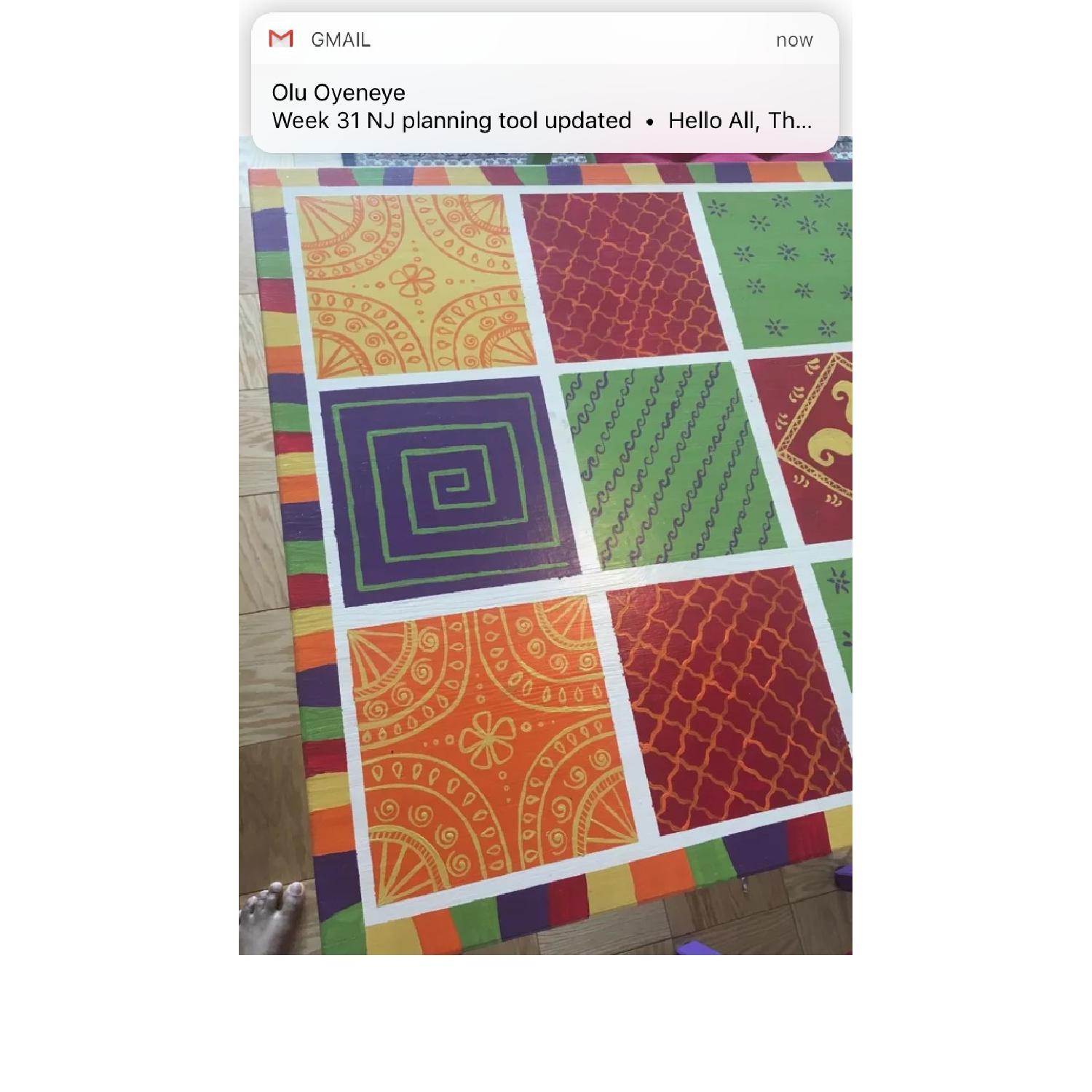 Ikea Hand Painted Dining Table w/ 4 Chairs - image-12