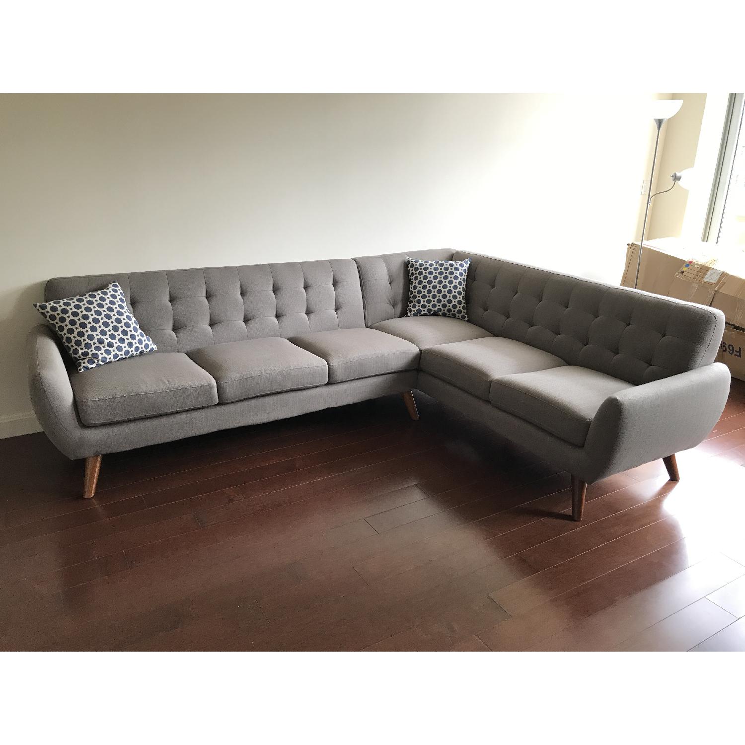 Poundex Bobkona Modern Sectional Sofa in Gray - image-1