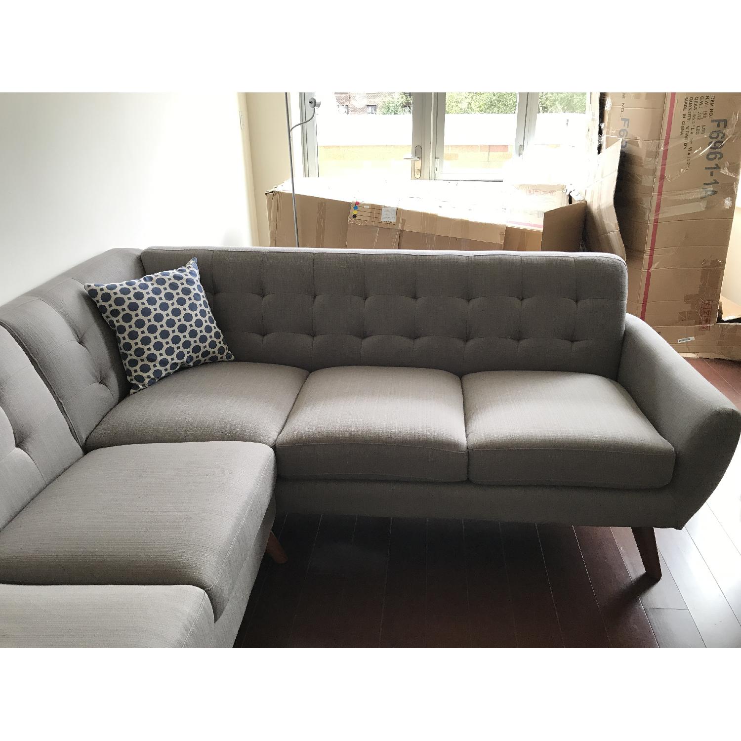 Poundex Bobkona Modern Sectional Sofa in Gray - image-2