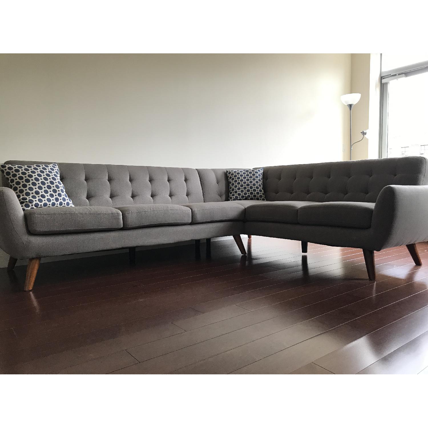 Poundex Bobkona Modern Sectional Sofa in Gray - image-5