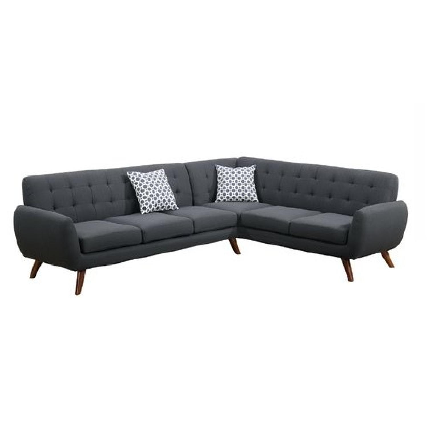 Poundex Bobkona Modern Sectional Sofa in Gray - image-0