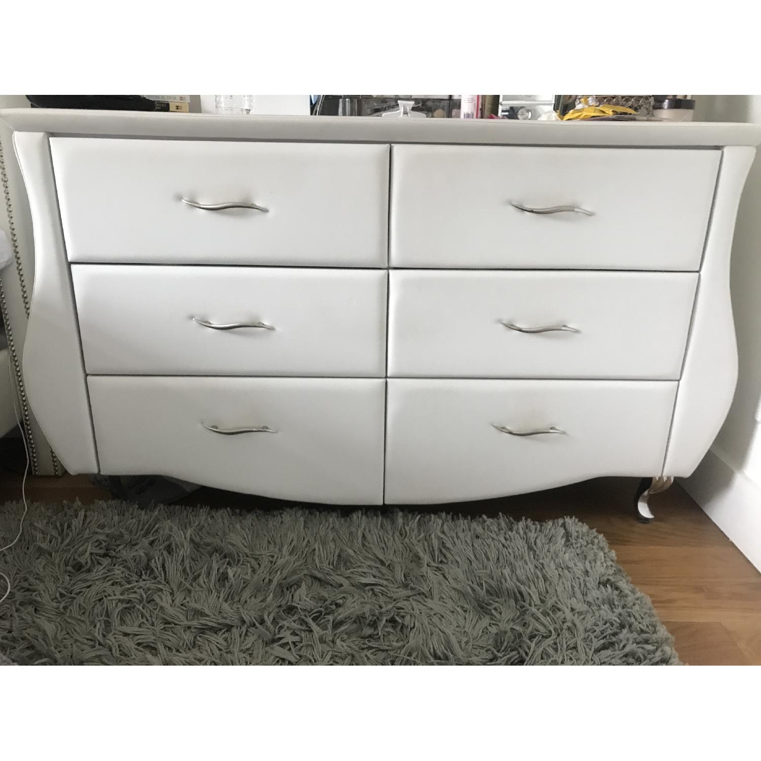 knee length dresses for ladies Manhattan Comfort Amber Double Dresser With Faux Leather Handles In Wh –  Kitchen Oasis