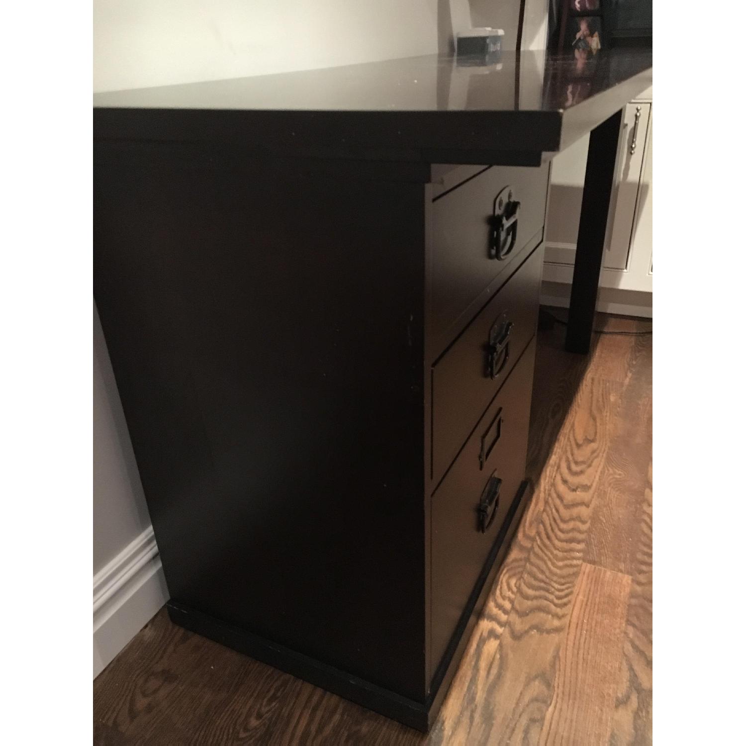 Pottery Barn Bedford Three Drawer Desk in Espresso - image-3