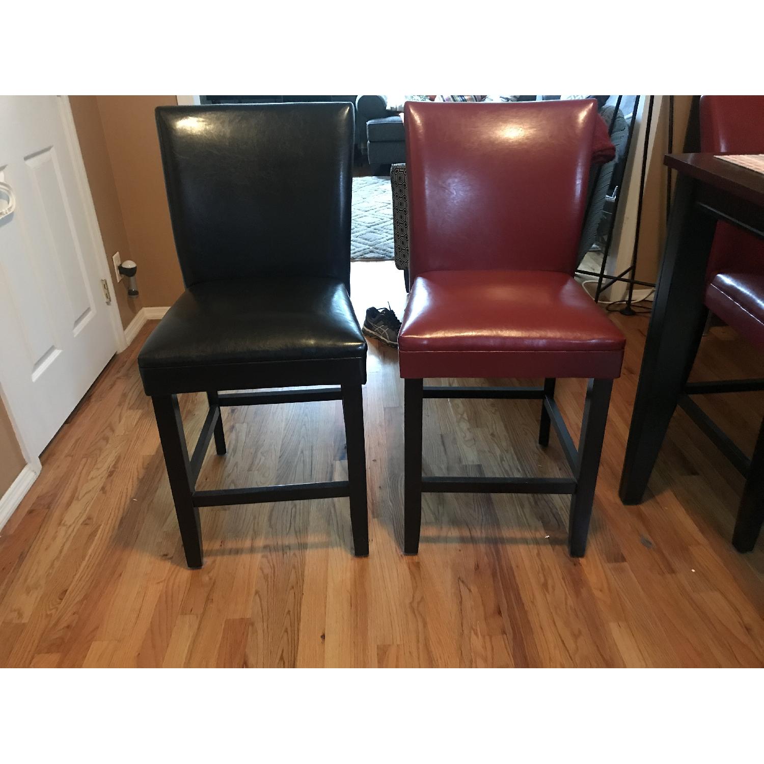 Bob's Cherry & Black Finish Pub Dining Table w/ 8 Chairs - image-5