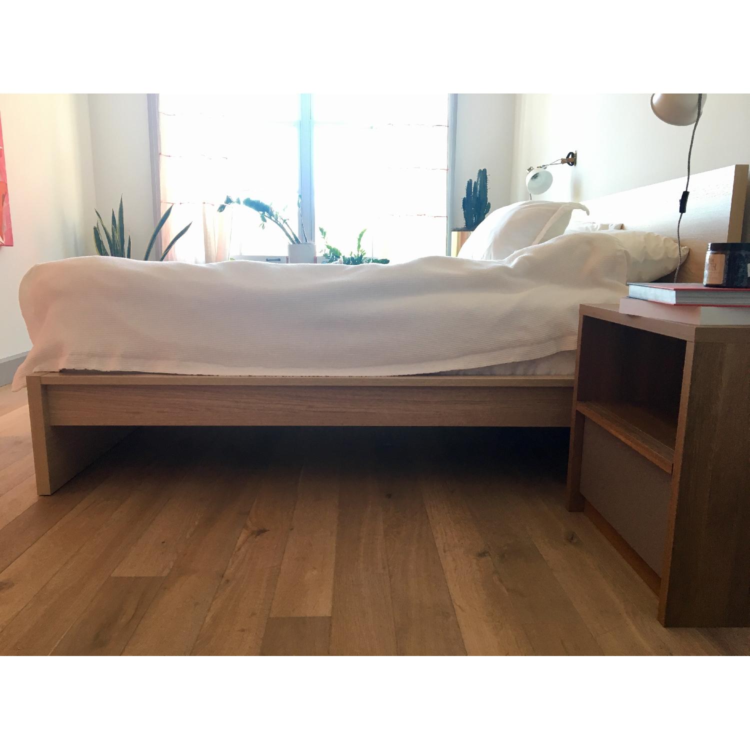 Ikea Malm High Bed Frame in White Stained Oak Veneer - image-2