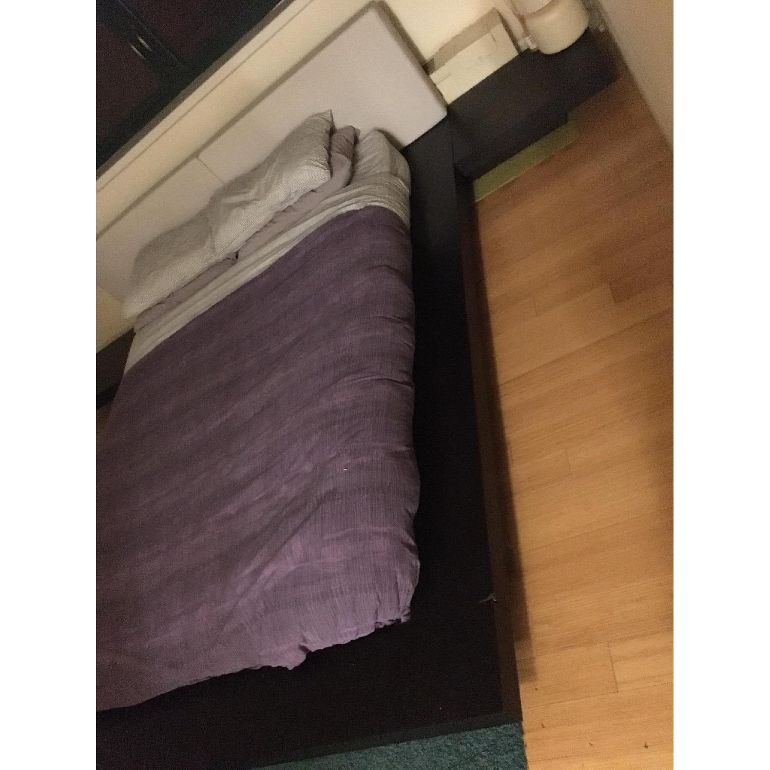 Room & Board Arata Platform Bed w/ Grey Leather Headboard - image-2