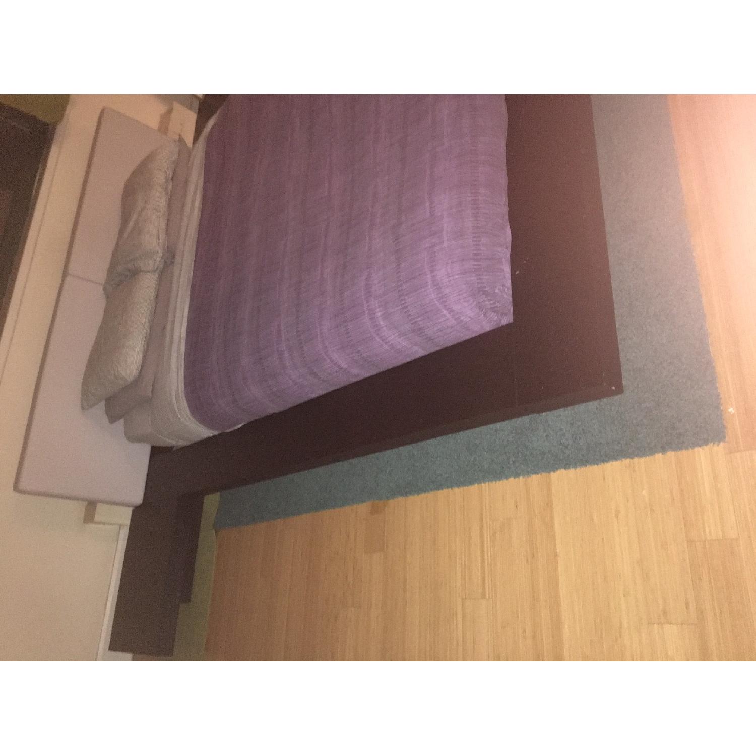 Room & Board Arata Platform Bed w/ Grey Leather Headboard - image-3