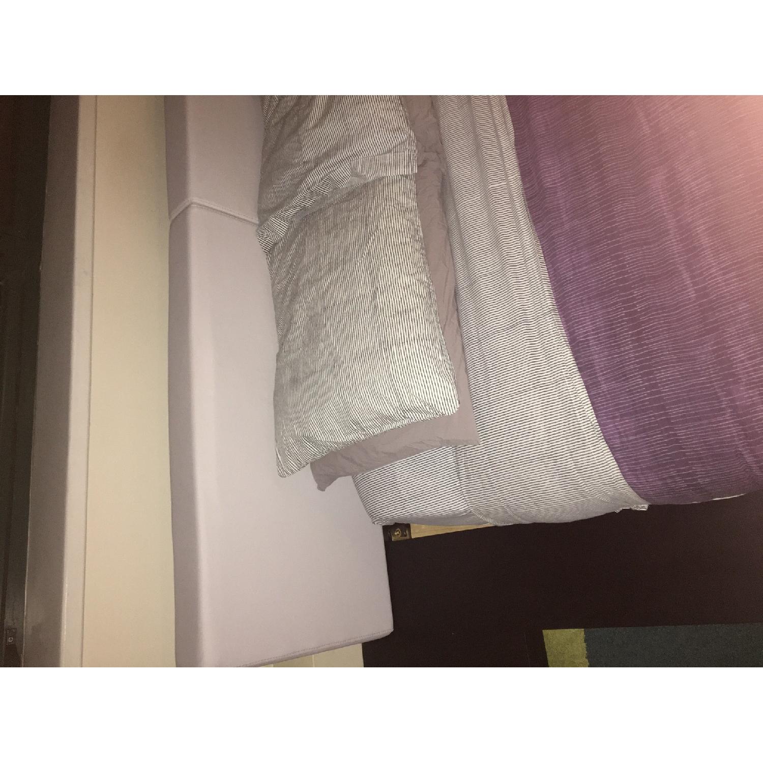 Room & Board Arata Platform Bed w/ Grey Leather Headboard - image-4