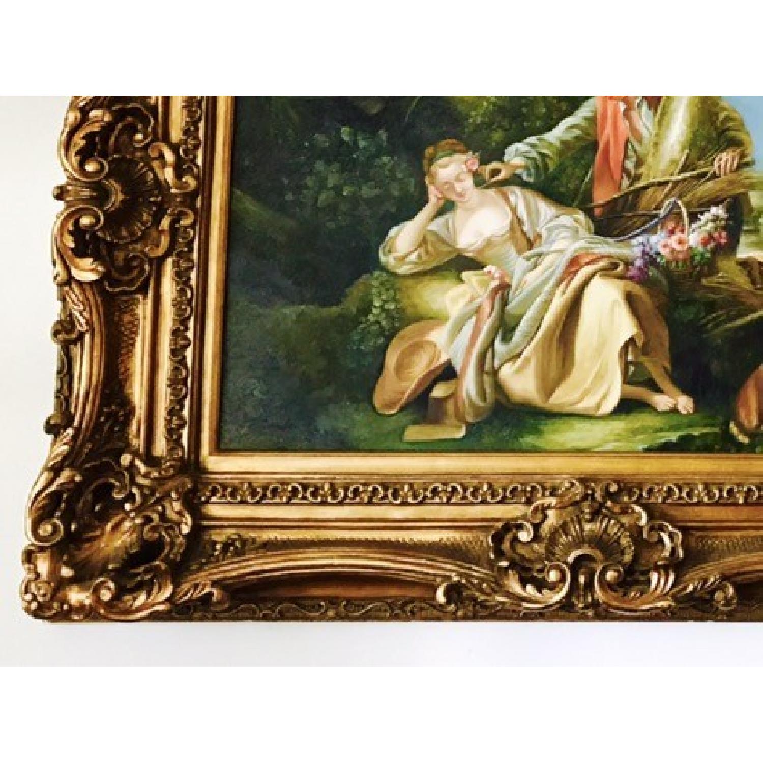 Replica of Boucher Painting & Antique Gold Frame - image-1
