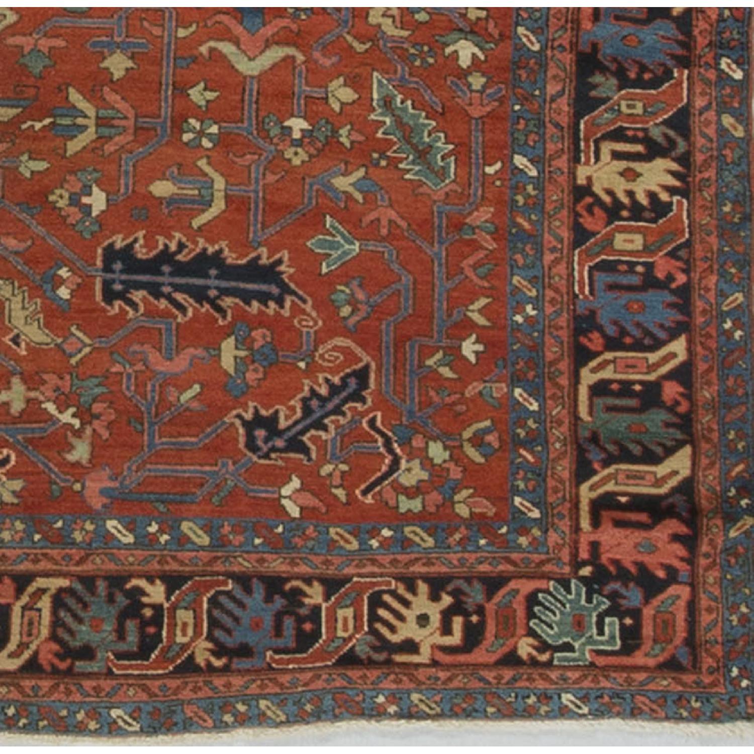Antique Persian Heriz Rug in Multi - image-1