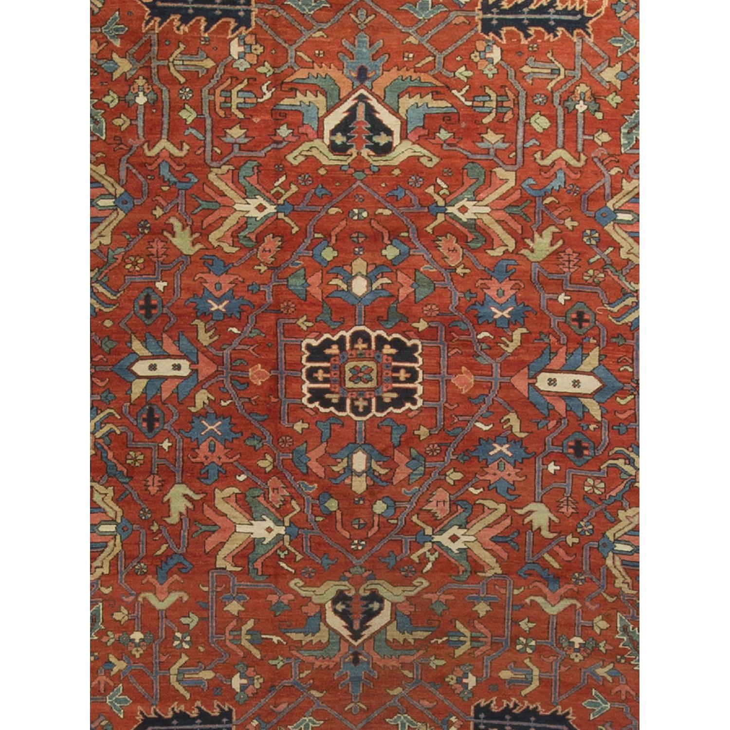 Antique Persian Heriz Rug in Multi - image-2
