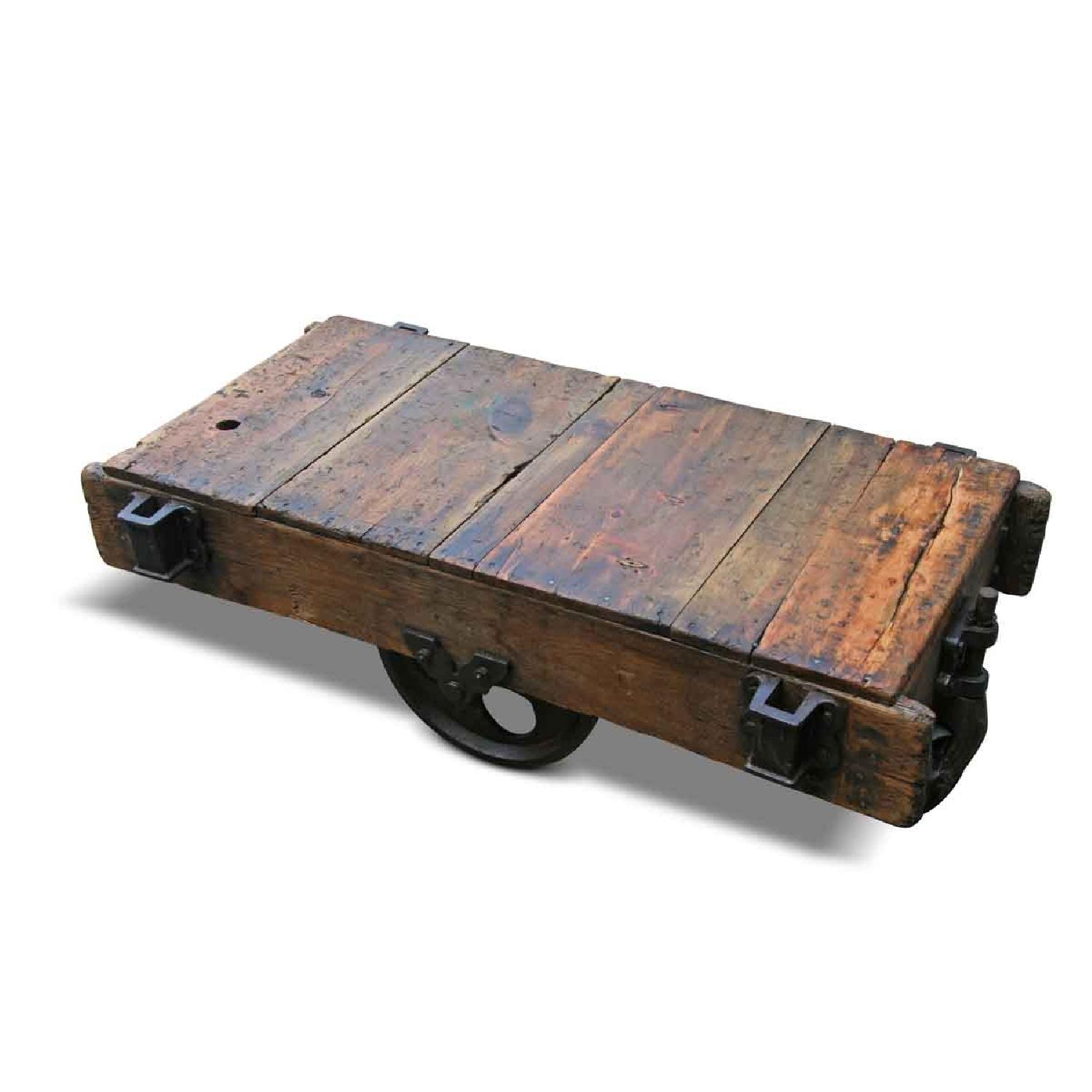 Custom Vintage Factory Cart Coffee Table - image-0
