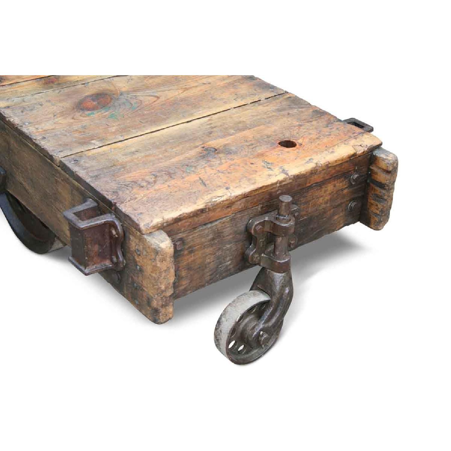 Custom Vintage Factory Cart Coffee Table - image-3